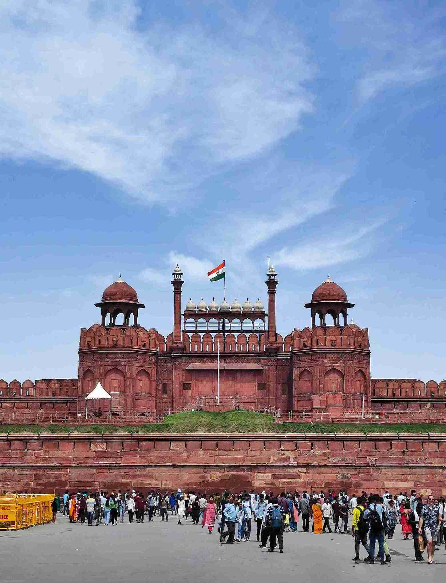 Red Fort, one of the most interesting places to visit in Delhi, with stunning Mughal architecture.