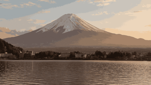 Mount Fuji in Autumn Sunrise with Vibrant Red Maple Trees and Clear Skies – Budget Travel Japan 2025