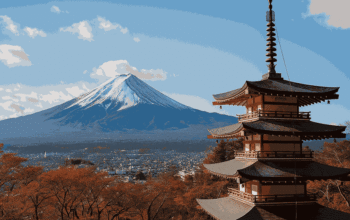 How to visit Mount Fuji from Tokyo – cherry blossoms at Lake Kawaguchi with Mount Fuji in the background