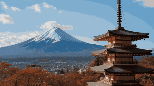 How to visit Mount Fuji from Tokyo – cherry blossoms at Lake Kawaguchi with Mount Fuji in the background